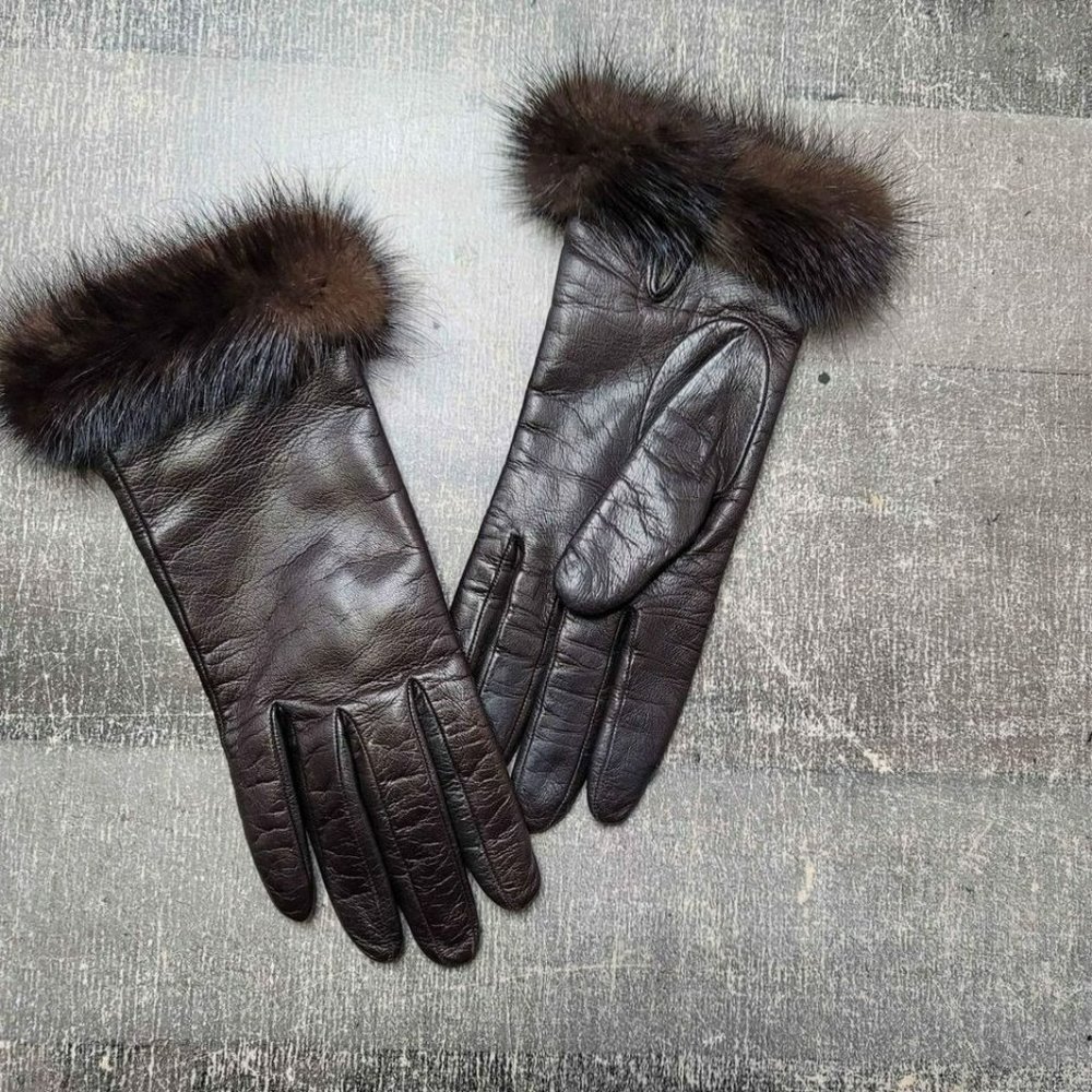 Vintage gloves 100% cashmere lining size 7